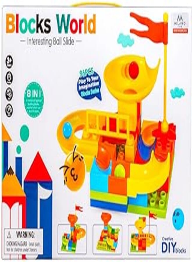 World Blocks With Ball Slide 96 Pieces - SXL-88000 Multi Color