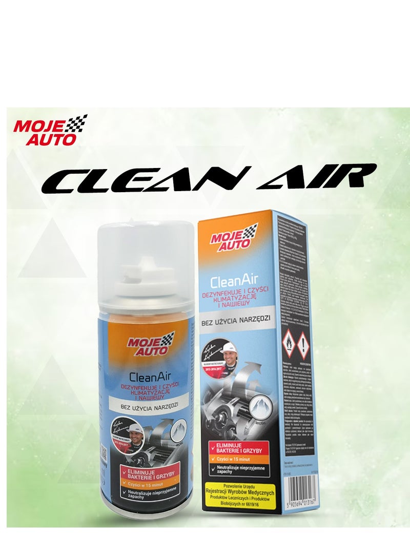 Moje Auto CleanAir Car AC Cleaner Spray 150ml, Air Conditioner Vent & Evaporator Cleaning Foam, HVAC Disinfectant, Odor Eliminator, Bacteria & Mold Remover, Cabin Air Freshener, One-Step Auto AC Cleaning Solution, Fast Acting - Image 5
