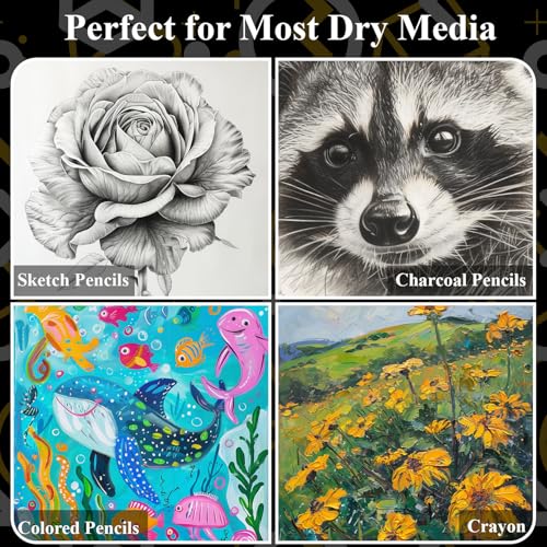 Fuxi دفتر رسم للأطفال، 9" × 12" دفتر رسم للأطفال، 100 ورقة (73lb/120gsm) ورق رسم للأطفال، دفتر رسم حلزوني للأطفال، هدايا عيد الميلاد للأحفاد. - Image 5