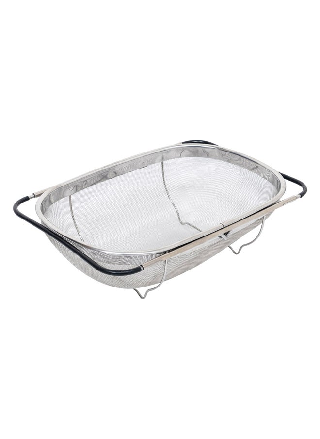 AL SANIDI Multi-purpose aluminum strainer Silver Size34*24.5*10Cm  - Image 1