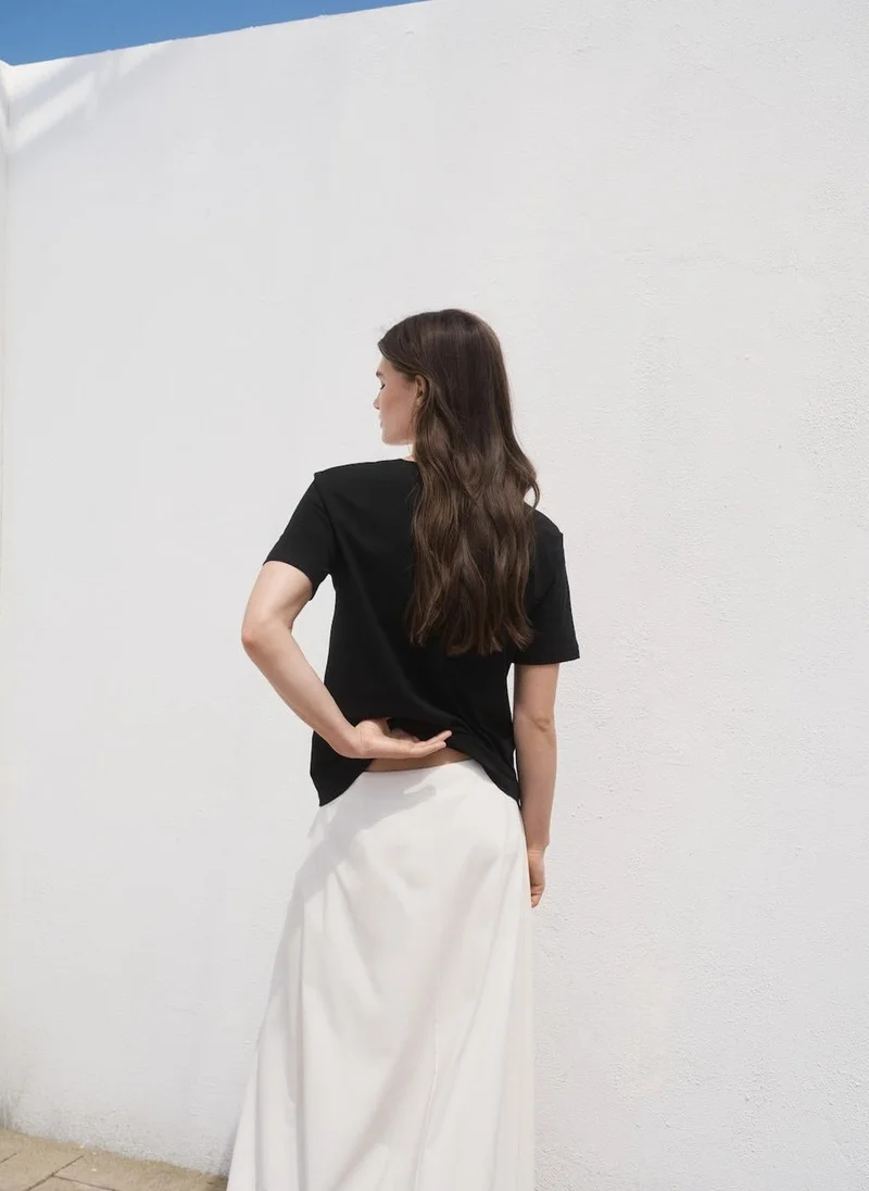 MANGO V-Neck Cotton T-Shirt