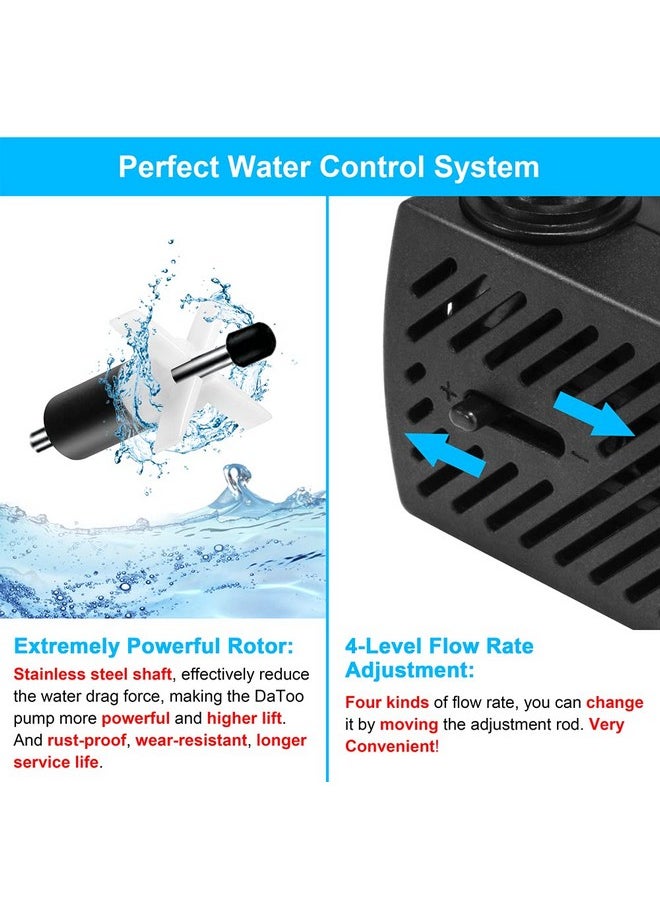 DATOO DaToo 50GPH 3W Small Submersible Water Pump Mini Fountain Pump Ultra Quiet For Aquarium Fish Tank Pond Statuary Hydroponics  - Image 3