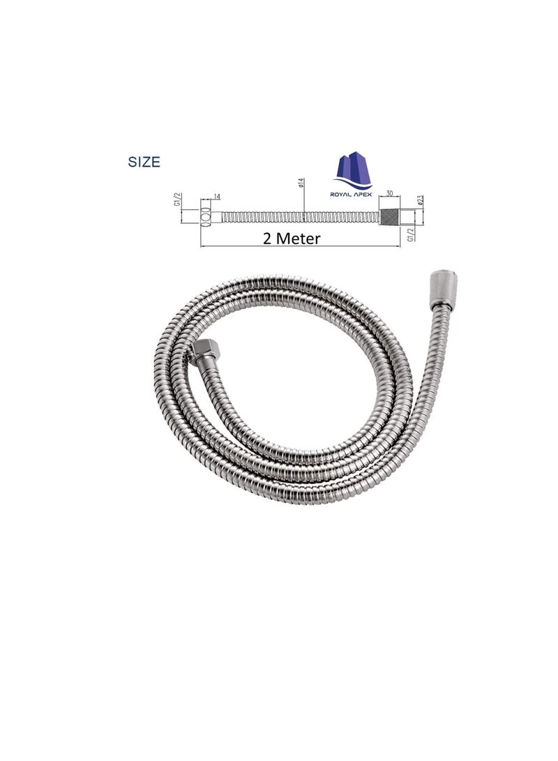 2 M Stainless Steel Shower Hose Flexible Handheld Showerhead Replacement Hose. - Image 2
