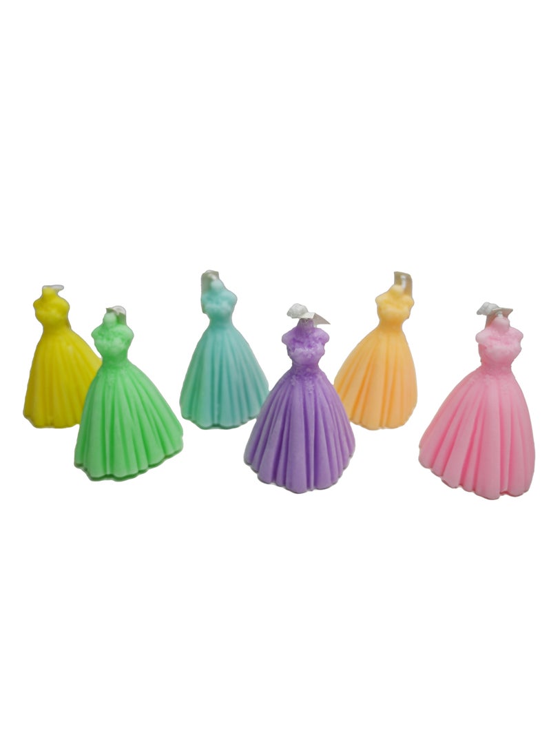 Innovity Gown-Shaped Scented Candle Set - 6 Colors - White Peach, Lime Basil, Lavender - Aromatherapy Ambiance for Luxurious Home Decor and Relaxation 