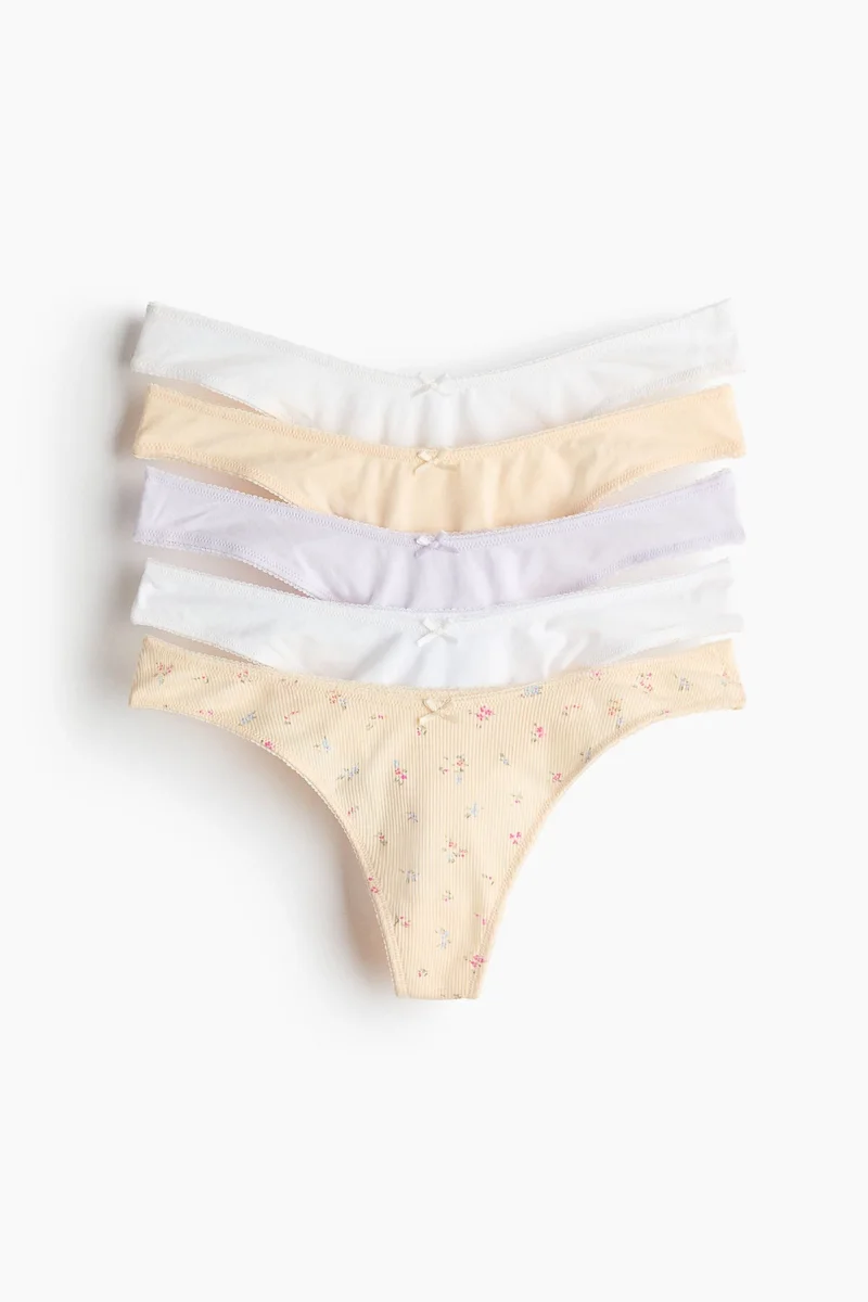 5-pack cotton thong briefs