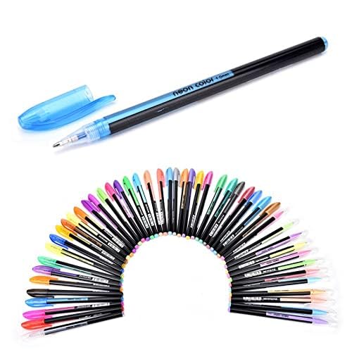 WeKonnect; Neon Gel Pens | Pack of 48 Consisting 12 Fluorescent, 12 Metallic, 12 Glitter & 12 Pastel Colour Pens | For Sketching, Drawing, Gifting, Painting, Calligraphy, DIY Art & Crafts (Pack of 48) - Image 5