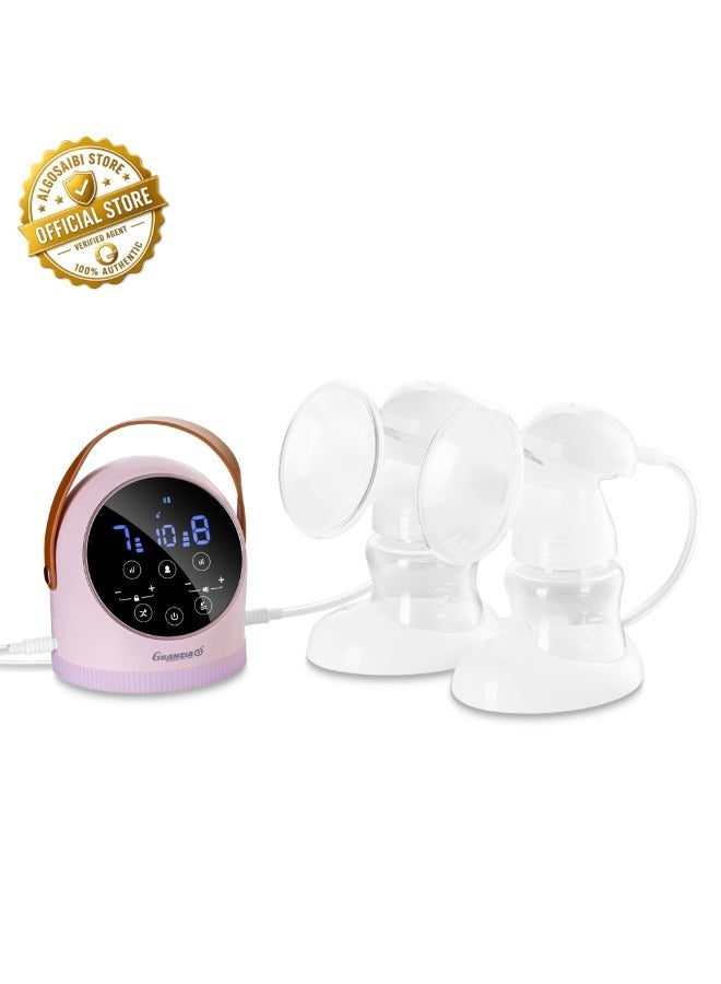 جرانزيا دوبلافيد – شفاط كهربائي مزدوج لحليب الثدي | 3 أوضاع × 9 مستويات، تحكم منفصل لكل ثدي، بطارية قابلة للشحن، نظام مضاد للارتجاع، وسادة سيليكون، إضاءة ليلية، شاشة لمس، مع شنطة وزجاجتين رضاعة – ضمان 3 سنوات - Image 1