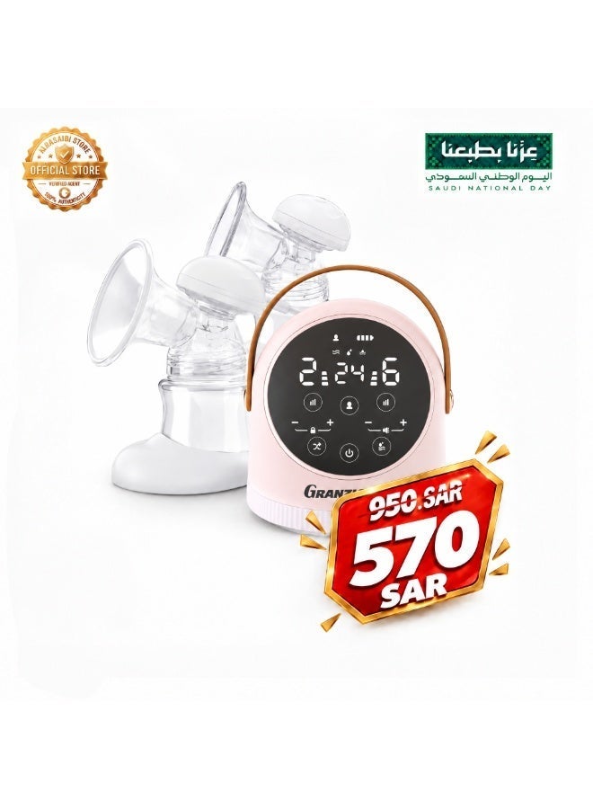 Granzia Doplafeed Double Electric Breast Pump – Independent Dual Suction Control, 3 Modes × 9 Levels, Rechargeable Battery, Night Light, Anti-Backflow System, Touch Panel, 2 Bottles & Carry Bag – 3-Year Warranty - Image 1