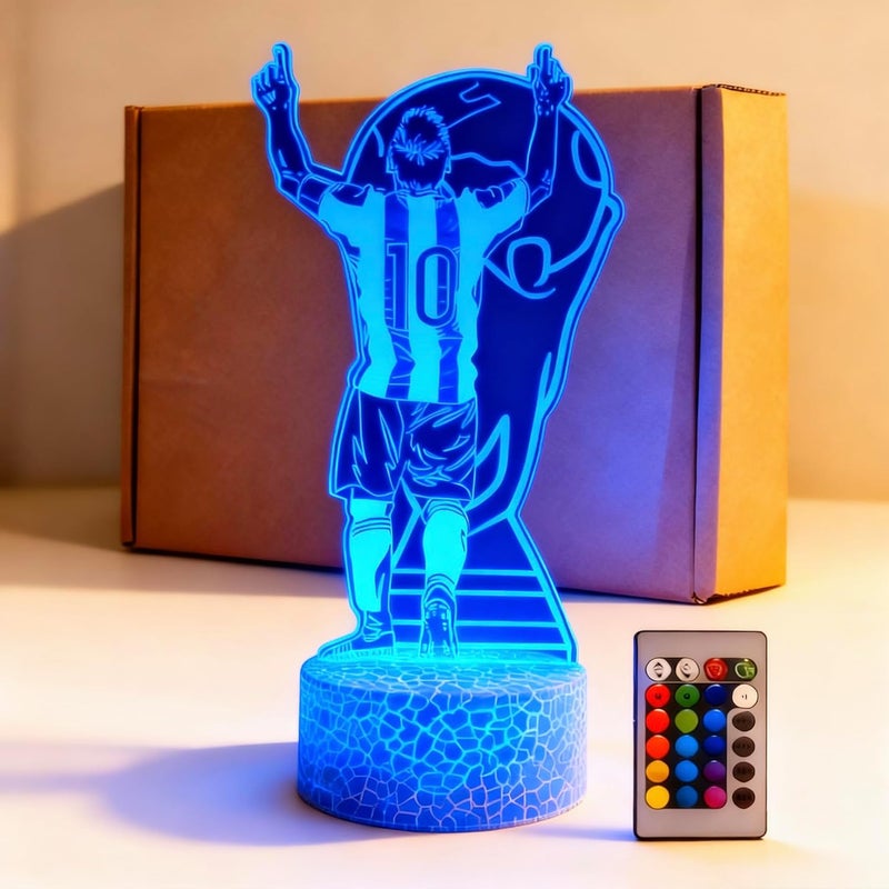 Al Raied ARS 3D Illusion LED Night Light with Remote Control - Football Design - Image 1