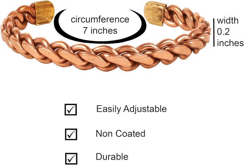 Touchstone Copper Bracelet Tibetan Style. Hand Forged with Solid and high Gauge Pure Copper. - Image 3