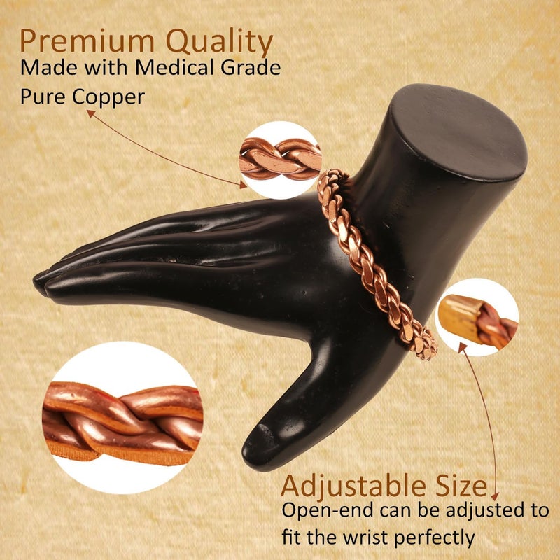 Touchstone Copper Bracelet Tibetan Style. Hand Forged with Solid and high Gauge Pure Copper. - Image 4