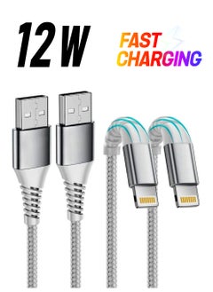 Usb lightning cable 1M (Pack of 2) Iphone Fast charging cable (MFI Certified) Compatible for iphone 11 Pro Max,12 Pro Max,13 Pro Max,14 Pro Max,6s,7,8 Pro Max,Mini, Xs,XR,X. (White)