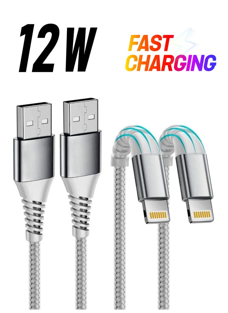 erorex - Usb lightning cable 1M (Pack of 2) Iphone Fast charging cable (MFI Certified) Compatible for iphone 11 Pro Max,12 Pro Max,13 Pro Max,14 Pro Max,6s,7,8 Pro Max,Mini, Xs,XR,X. (White) - Image 1