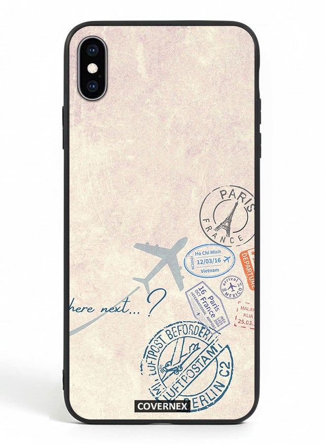 Covernex Apple iPhone Xs Max Protective Case Cover Printed Featuring Paris And Aviation Stamp - Image 2