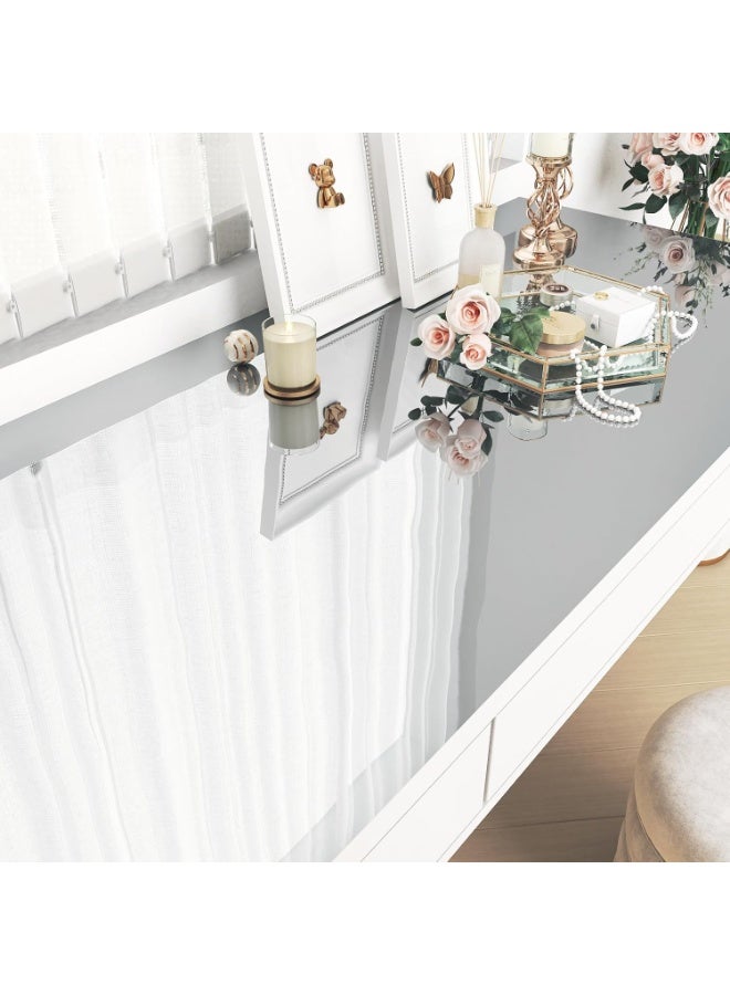 Mirror Stickers for Walls Self Adhesive Mirror Wallpaper Sticker Peel and Stick Mirrored Contact Paper for DIY Art Crafts Home Decor Cabinets Countertops Silver Permanent Vinyl Wrap 15.8"x80" - Image 5
