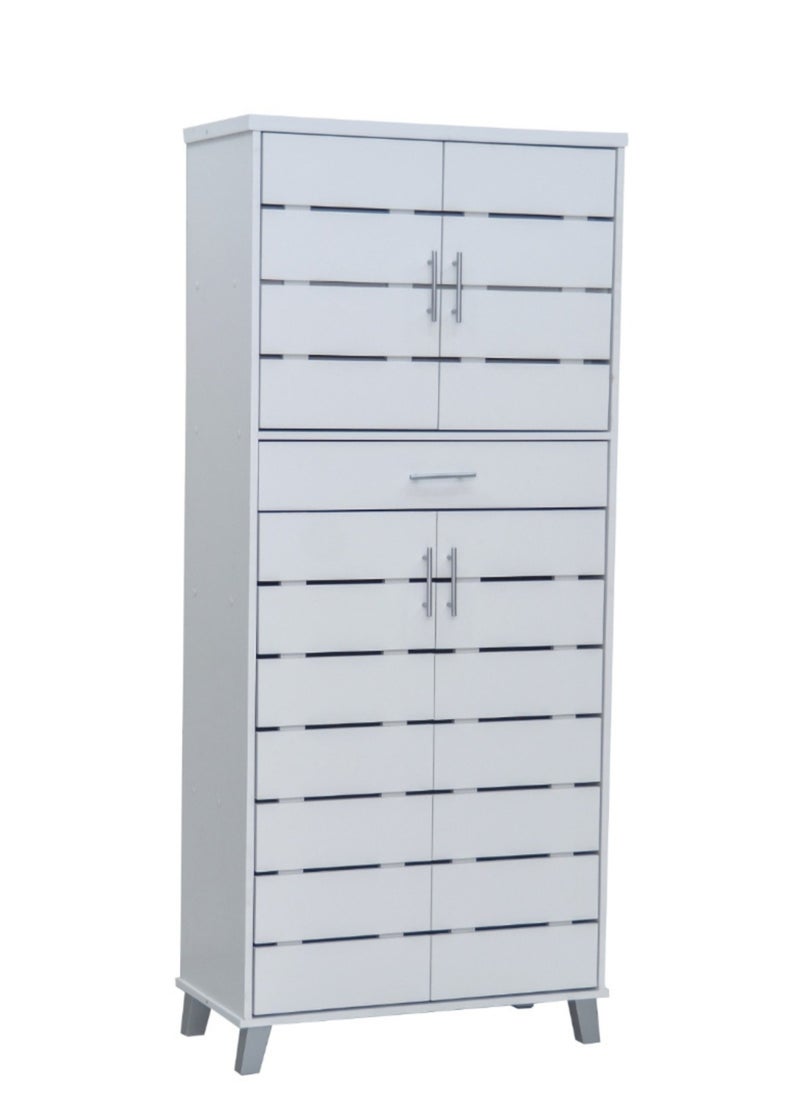 Karnak Modern Wooden Shoe Rack Free Standing Entryway Shoe Organizer Multi-Function storage box, Shoe Cabinet for Home, Living Room, Office Colors Super White