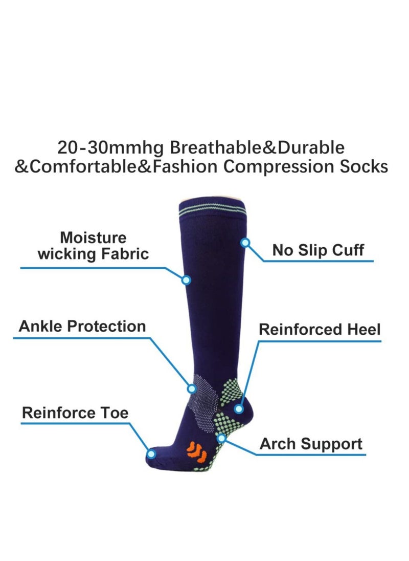 KASTWAVE 20-30 mmHg 4 Pair Medical Sport Compression Sock Unisex cotton support socks for Men Women Nurse  - Image 4