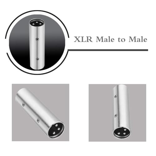 JOMLEY XLR Male Adapter, 3 Pin XLR Male to Male Microphone Cable Adapter - 2 Pack - Image 2