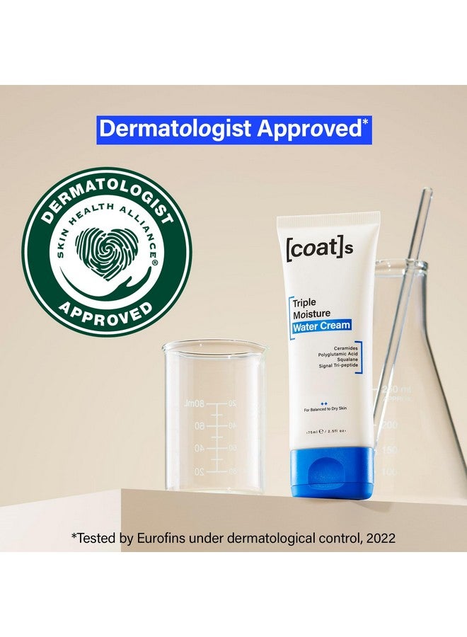 Coats COATS Triple Moisture Water Cream - Lightweight, Oil-Free Face Moisturizer - Protects the Skin Barrier for Long-Lasting Hydration - Dermatologically Approved, Designed for Teens + Young Skin - 2.5 oz - Image 3