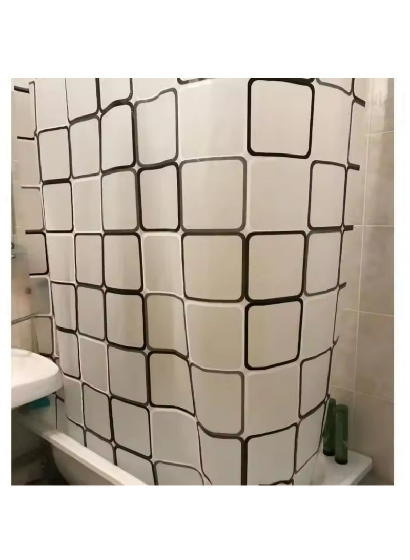 1PCS modern Shower Curtain With Hooks Mildew Proof Translucent Bathroom Curtains Home Waterproof PEVA Plastic Curtain 180 x 200cm - Image 3