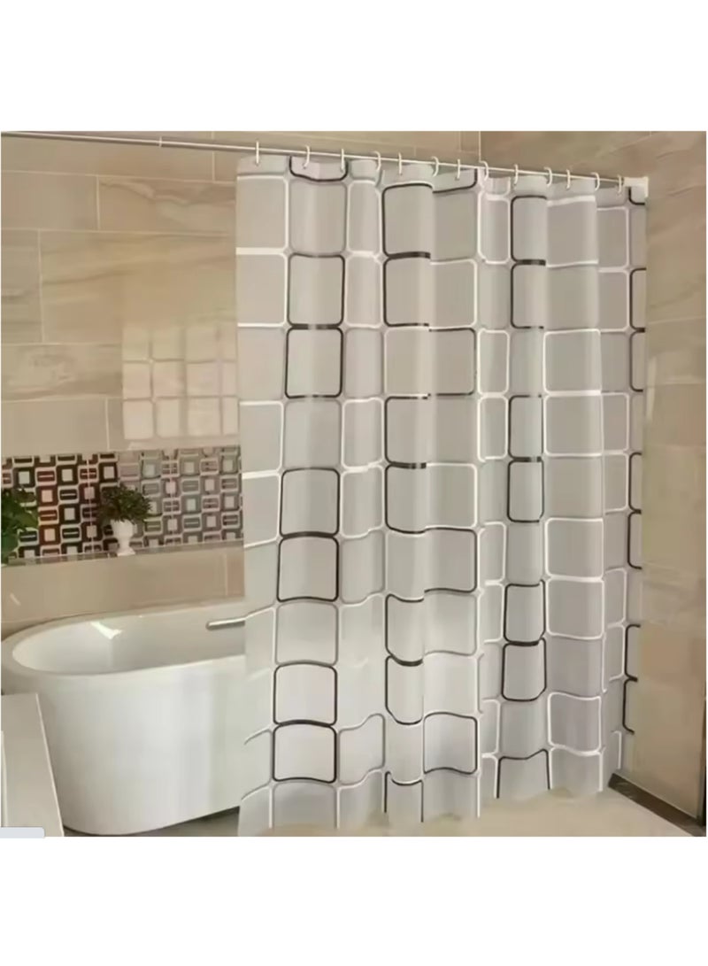 1PCS modern Shower Curtain With Hooks Mildew Proof Translucent Bathroom Curtains Home Waterproof PEVA Plastic Curtain 180 x 200cm - Image 4