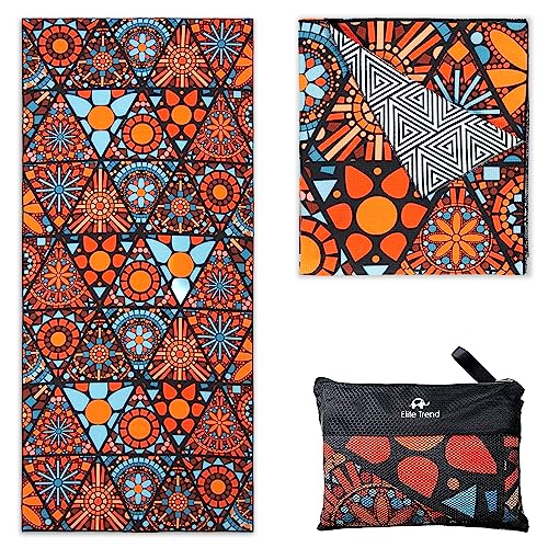 Elite Trend Microfiber Beach Towel Waffle for Adults with Bag - Extra Large 78x35 inch Lightweight Sand Free Quick Dry Towel for Travel, Swimming, Yoga, Camping (Ojoy) - Image 1