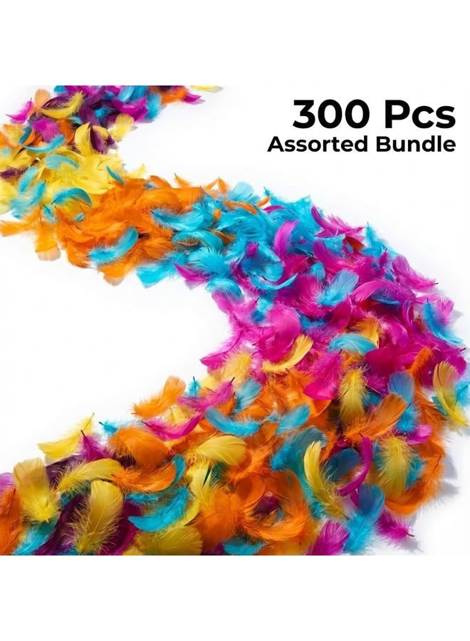 Lamar Feather 300pcs Colorful Feathers for Crafting,Dream Catcher Accessories,Art Projects,DIY Crafts,Handi Crafts,Wedding Party Decoration(Colorful) - Image 3