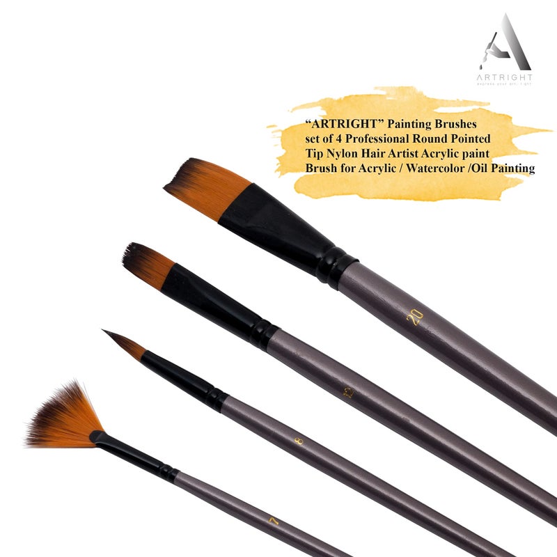 ArtRight طقم الرسم ArtRight 39 قطعة للمبتدئين والأطفال مع 4 فرشاة رسم - حامل خشبي صغير مع قماش - 20 ورقة مائية A5 - لوحة رسم صغيرة - مجموعة ألوان الفنانين من 12 لون - Image 2