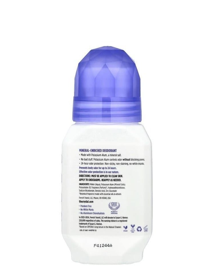 CRYSTAL Mineral-Enriched Deodorant Roll-On Lavender & White Tea 2.25 fl oz (66 ml) - Image 2