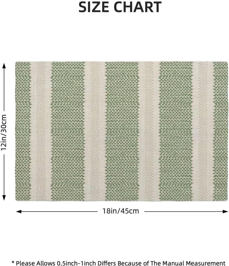 Sunshineyan Sage Green Polka Dot Placemats Set of 4, Boho Striped Decorative Table Mat 12 x 18 Inch Heat Resistant Non Slip Line Fabric Modern Geometry Place mat for Holiday Party Kitchen Dining Decor - Image 4