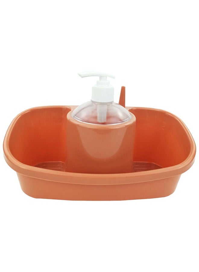 Home Pro Home Pro Kitchen Sponge Holder With Soap Dispenser Large And Deep Practical And Stylish Sink Organizer Soap Detergent Dispenser Pump Sink Dish Washing Soap Dispenser Multicolor  - Image 1