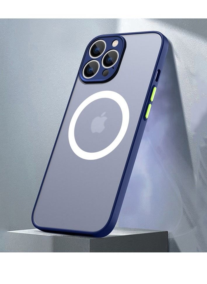 HEXABEX - iPhone 13 Pro Max Case, Protective Matt Case with Magsafe for iPhone 13 Pro Max 6.7" Blue - Image 1