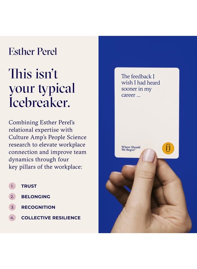 ESTHER PEREL أين يجب أن نبدأ؟ في العمل - بطاقات المحادثة لفرق ثقافة العمل - ألعاب المكتب وبناء الفريق للعمل - 100 بطاقة نقاط حديث لبناء الثقة والاتصال - Image 3