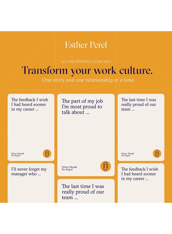 ESTHER PEREL أين يجب أن نبدأ؟ في العمل - بطاقات المحادثة لفرق ثقافة العمل - ألعاب المكتب وبناء الفريق للعمل - 100 بطاقة نقاط حديث لبناء الثقة والاتصال - Image 4
