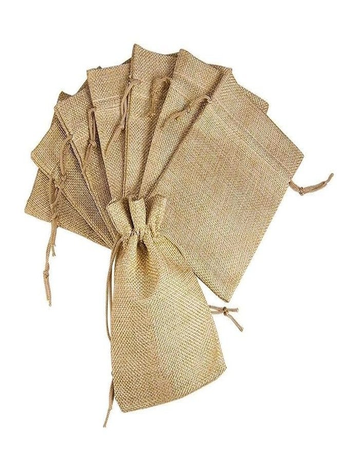 MSGH Potli Bags Small Size, Bags For Shagun Gifts, Return Gifts, Dry Fruits, Wedding Women Gift Packing Multi Purpose Use (Size : 17X13 CM) (Brown jute bag pack of 6) - Image 3