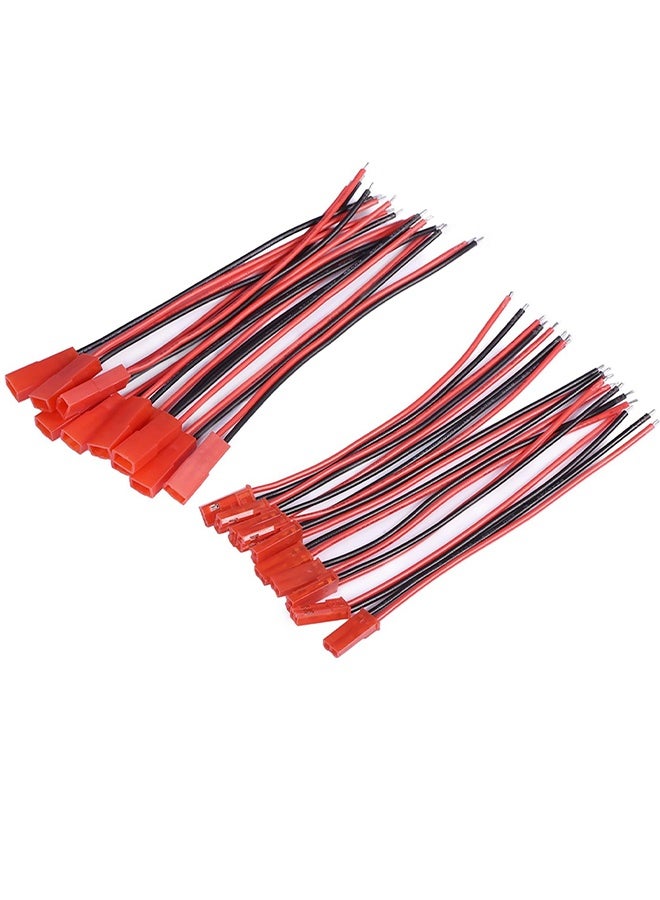 20 AWG JST Plug Connector 2 Pin Male Female Plug Connector Cable Wire for LED Lamp Strip RC Toys Battery, 10 Pairs - Image 1