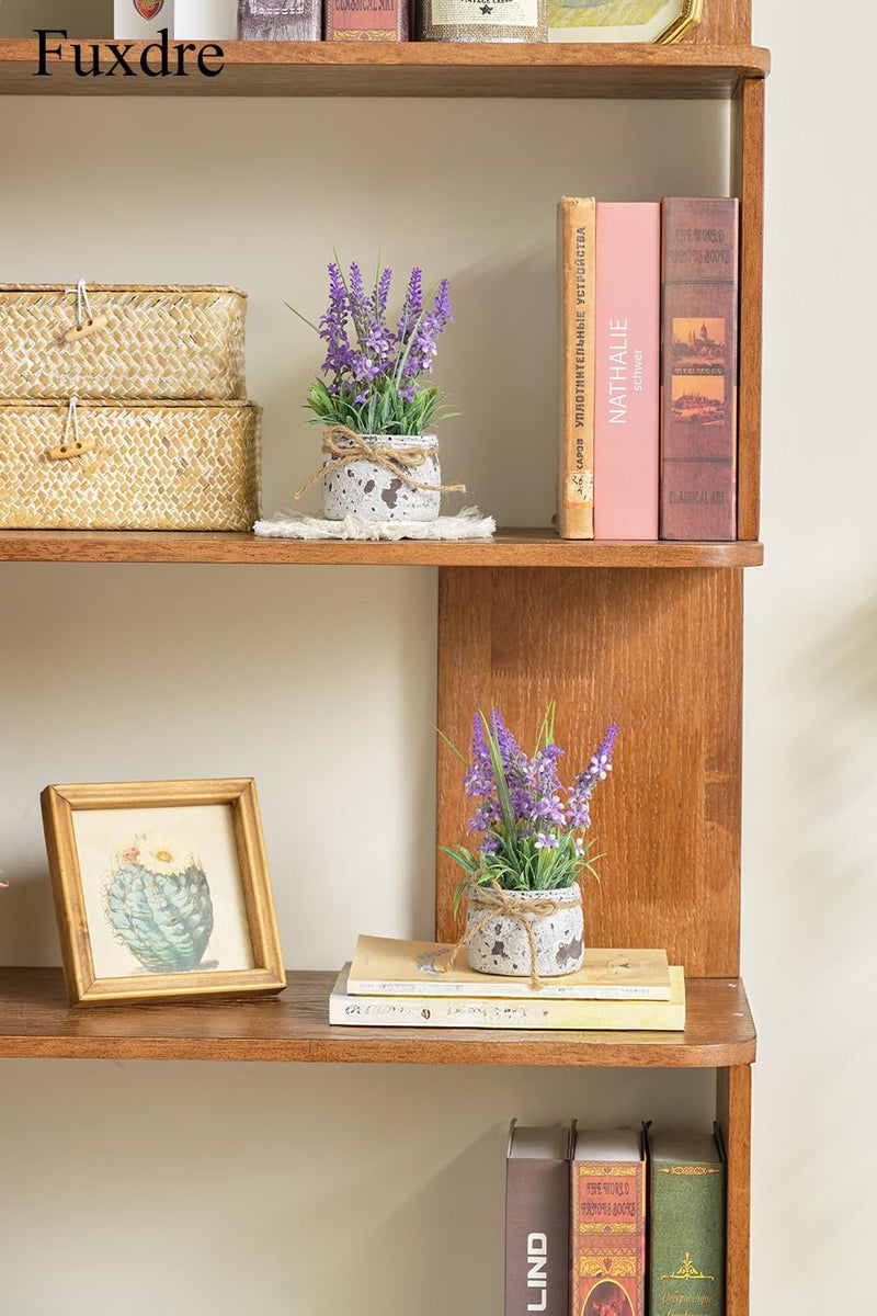 Fuxdre Small Fake Plants with 2 Pack, The Lavender for Bathroom Shelf Decor, Lavender Plant for Home Living Room Office Bedroom Table Tray Shelve Farmhouse Decor Indoor - Image 4