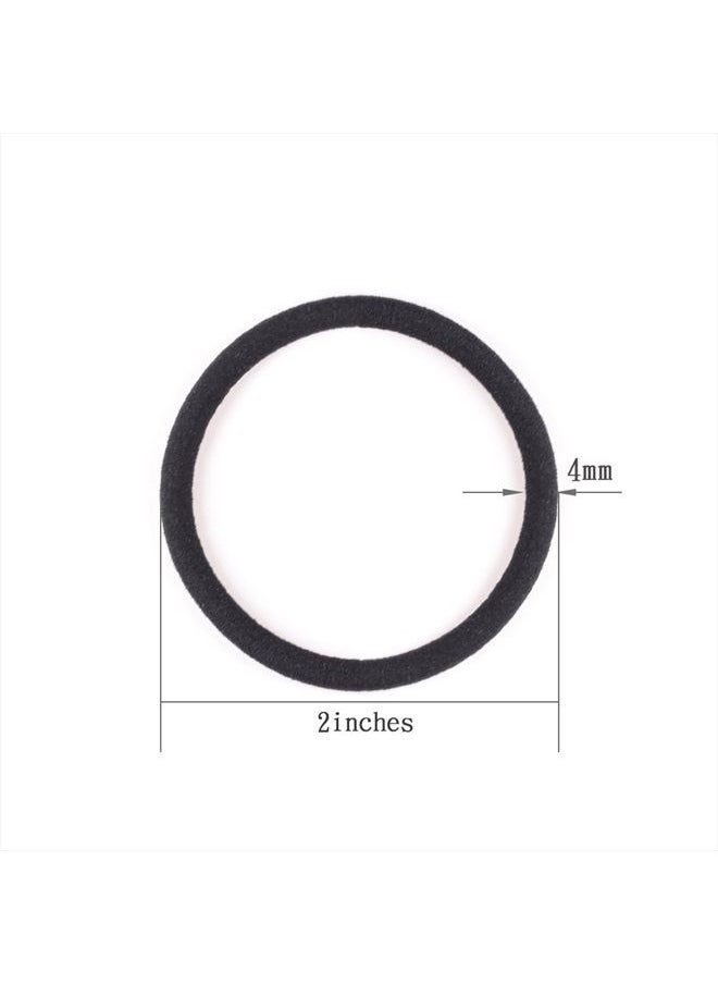 GOSICUKA - 120 Pieces Black Hair Ties for Thick and Curly Hair Ponytail Holders Hair Elastic Band for Women or Men(4mm) - Image 1