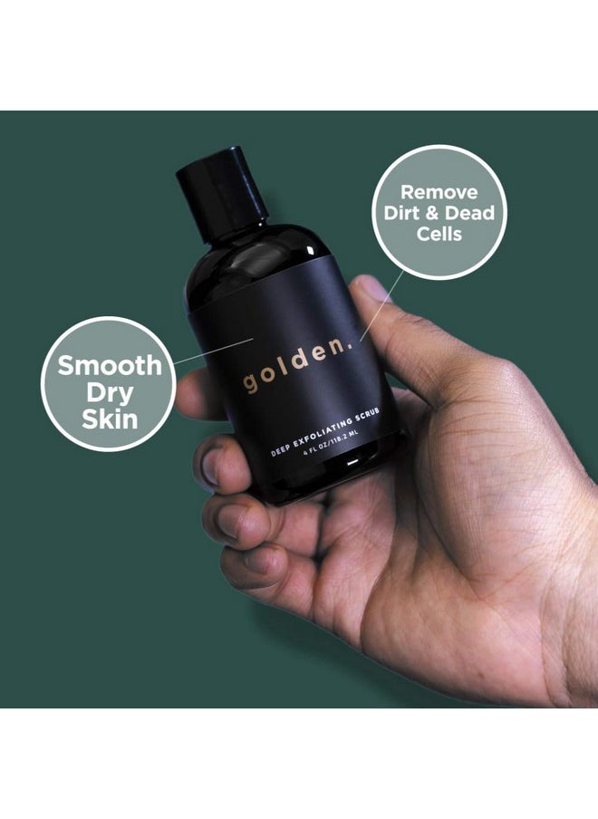 Golden Grooming Company - Golden Grooming Co. Bath And Body Skin Care Kit Gift Set For Men With Deep Exfoliating Scrub Face Wash Moisturizer Body Wash 2 In 1 Beard And Hair Shampoo Body Balmsolid Cologne And Tweezers - Image 1
