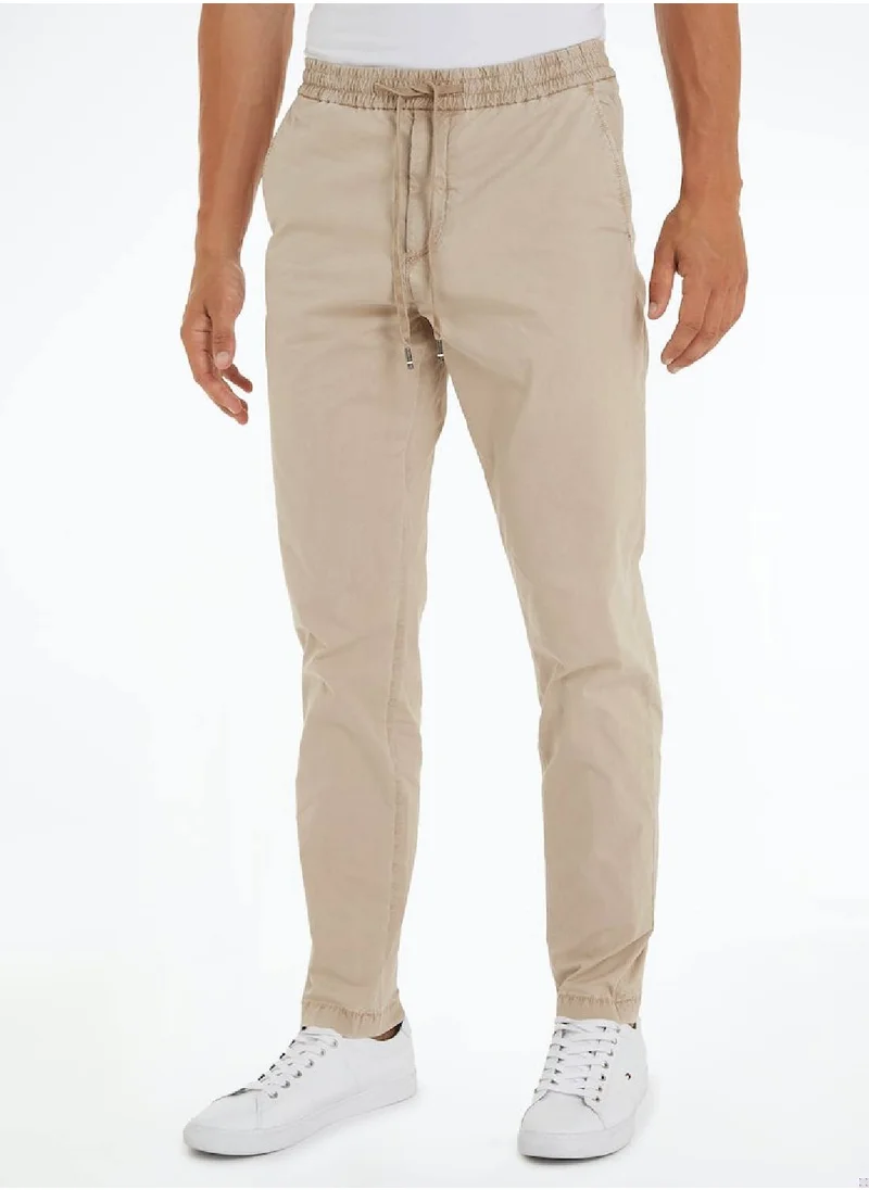 TOMMY HILFIGER Men's Harlem Drawstring Poket Outseam Chino Trousers - Cotton, Green