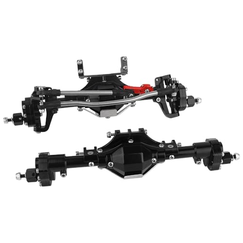 Pothyes Metal CNC Front Middle Rear Complete Portal Axle with Gear for 110 RC Crawler Axial SCX10 II Deadbolt 90046 90047 4x4 6x6 Upgrade Parts Black Front Rear - Image 5