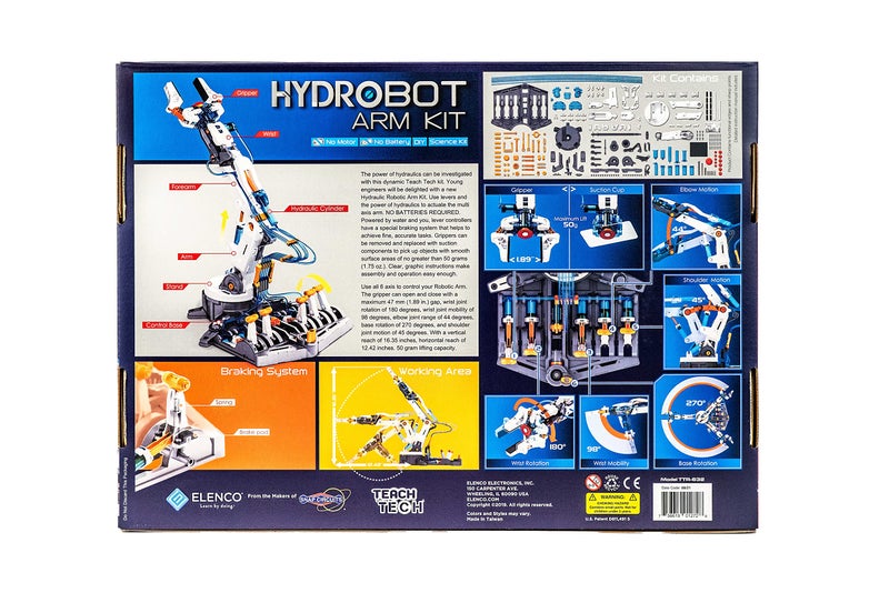 Elenco Teach Tech “Hydrobot Arm Kit”, Hydraulic Kit, STEM Building Toy for Kids 12+ - Image 4