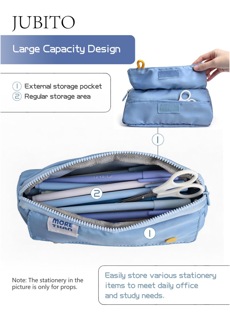 JUBITO pencil case, large capacity, thickened pencil case, high-value, high-quality new blue pencil case - Image 2