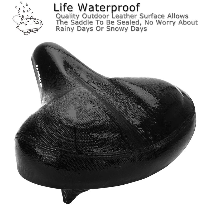 DAWAY C40 Ultra-Comfortable Oversized Bike Seat - Memory Foam Padded, Extra Wide Soft Bicycle Saddle for Men Women Seniors - Fit for Peloton, Cruiser, Stationary, Mountain Road Bikes - Shock Absorbing - Image 5