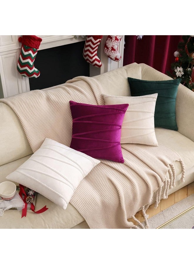 Khooti Velvet 200 TC Cushion Cover Pack of 1-14"X14"/36X36 Cm-Pink-Soft Pillow Covers Cushion Case for Sofa Bedroom Livingroom Chair Car, Cushion Cover with Random Zig Zag Pattern - Image 5