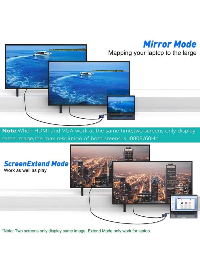 شيك فايب يدعم 4K Type-C إلى HUB PD HDTV+VGA+USB محول 4 في 1 Digital AV متعدد المنافذ محول Thunderbolt 3 إلى HDMI HDTV 4K UHD+VGA 1080P+USB3.0+PD منفذ شحن سريع لأجهزة MacBook/IPAD Pro/Galaxy S8/S9 4 منافذ - Image 5