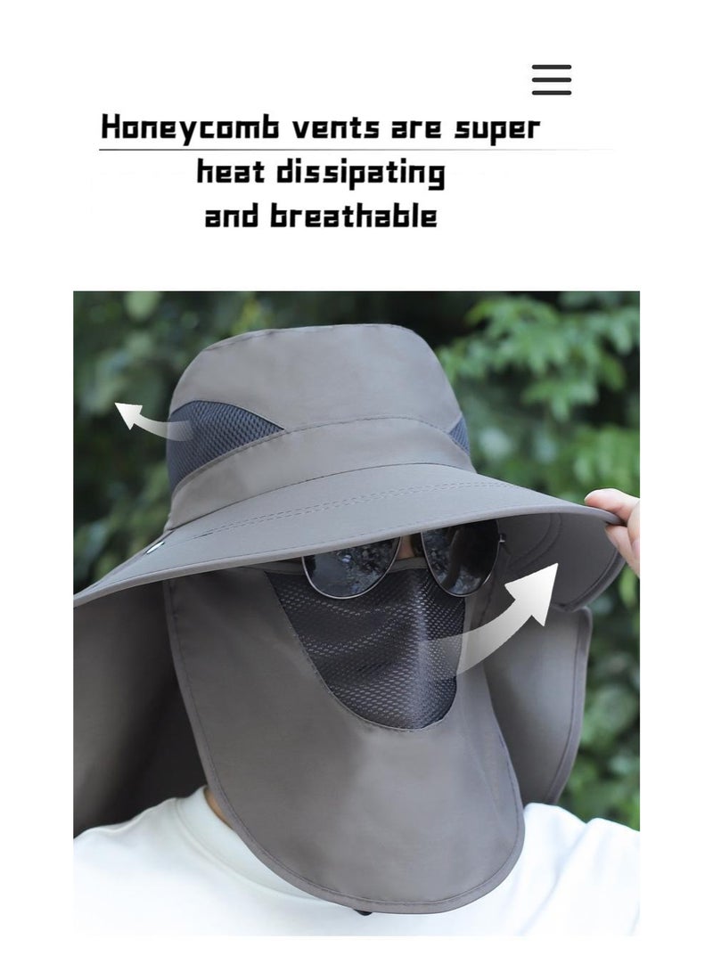 DELGREEN Sun Hats for Men Women Fishing Hat UPF 50+ Breathable Wide Brim Bucket Hats Summer UV - Image 3