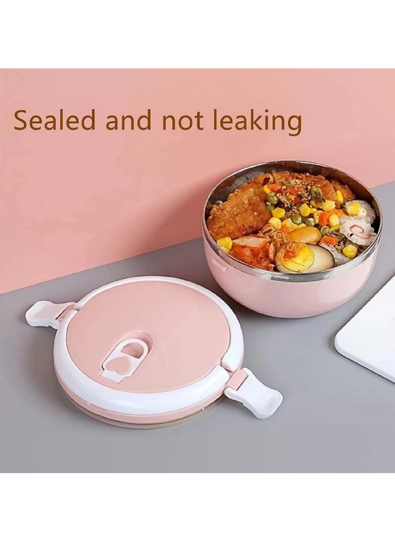 LIMITLESS - 4 Stackable Lunch Box, Portable Stainless Steel Bento Box Food Storage Portable Thermal Cylinder With Silicone Sealing Ring Design, for Workers, Picnic, School, Office (Beige) - Image 1