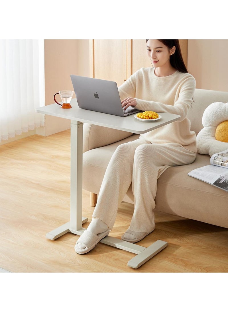 Generic - Overbed Table with Swivel Hidden Wheels Adjustable Height, Pneumatic Mobile Standing Desk Laptop Bedside Table Multi-Purpose for Home and Hospital Use - Image 1