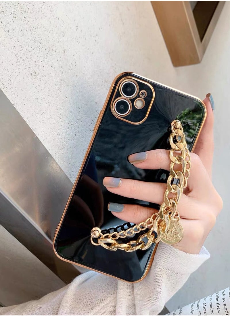 LAOONT - iPhone 12 Phone Cover With a Chain Holder Consisting Of a Set Of Golden Chains - Image 1